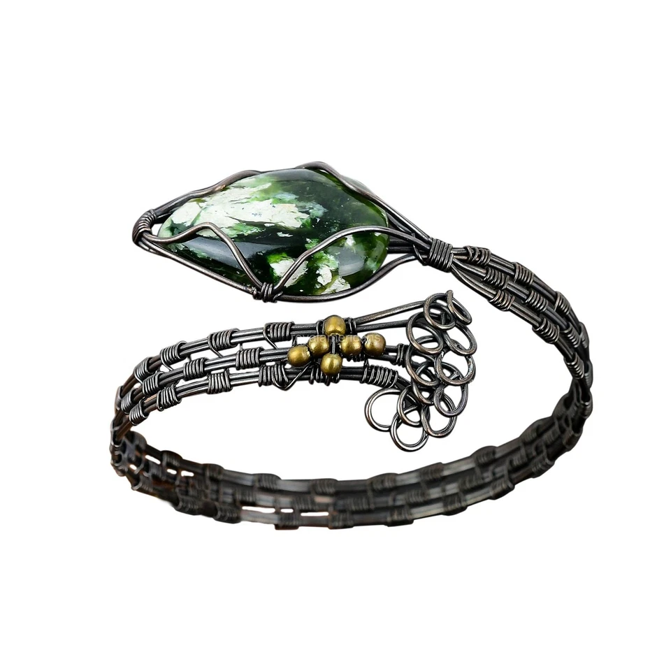 Brazalete ajustable australiano cromado calcedonia cobre regalo alambre envuelto Foto 1 de 4