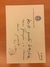 Biglietto autografo di Italo Balbo