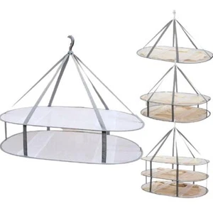3-Tier Folded Mesh Clothes Hanging Dryer Sweater Drying * L Rack GXX 30.3" W6P3 - Picture 1 of 20