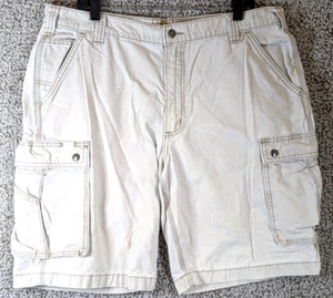 Carhartt Cargo Shorts Uomo Taglia 38 (Tag 40) Avorio Casual Escursioni Outdoor Leggi - Foto 1 di 12