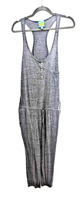 C&C California Women Gray Sleeveless Lounge Button Up Jumpsuit Size M Preowned - Image 1 of 3