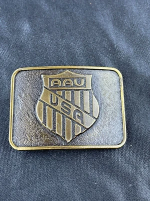 Vintage R. J. Roberts & Co. ~ AAU / USA  Belt Buckle ~ Rochester, Michigan - Image 1 of 4