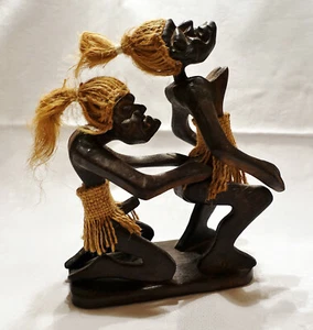 Asmat Holz Figur - Höhe 19 cm - Paar in erotischer Darstellung - Papua-Neuguinea - Bild 1 von 3