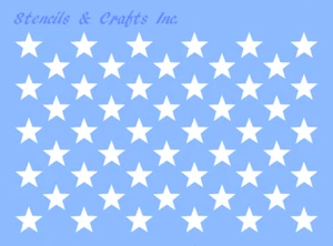 0,55" STERN "50 STERNE" SCHABLONE PATRIOTISCH AMERIKANISCHE FLAGGE VORLAGE MALEN NEU 7,5 x 5 - Bild 1 von 1