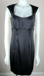 Calvin Klein Little Black Satin Sleeveless Party Cocktail Dress 10P Petite - NWT - Picture 1 of 4