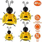 4Pcs Bumble Bee Ornament 3D Iron Hanging Bee Wall Decor For Fence Lawn Bar Decor