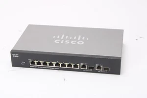Cisco SG300-10P Small Business 10-Port Gigabit PoE Managed Switch - No Rack Ears - Photo 1/4