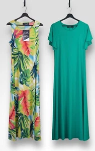 Attitudes by Renee Maxi Dresses Set of Two Print & Plain Regular Bright Teal S - Picture 1 of 13