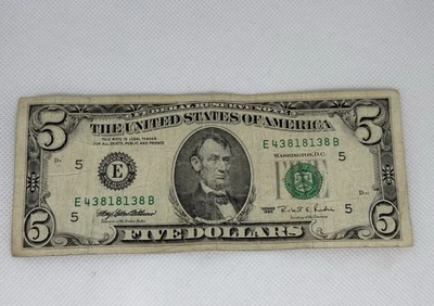 1995 $5 Bill - Image 1 of 4