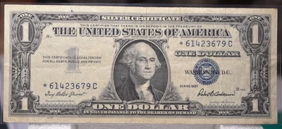 $1  1957  STAR NOTE ONE DOLLAR SILVER CERTIFICATE - Image 1 of 2