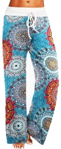 Women's Comfy Pajama Pants Casual Lounge Pant Wide Leg Stretch Drawstring Pal... - Picture 1 of 3