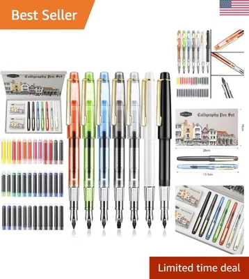 Juego de caligrafía de 42 piezas de inspiración vintage: plumas estilográficas y cartuchos de tinta líquida Foto 1 de 4