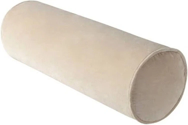 SURYA COTTON VELVET BOLSTER PILLOW OATMEAL  7 IN X 21 IN BEIGE CHRISTMAS GIFT - Image 1 of 1