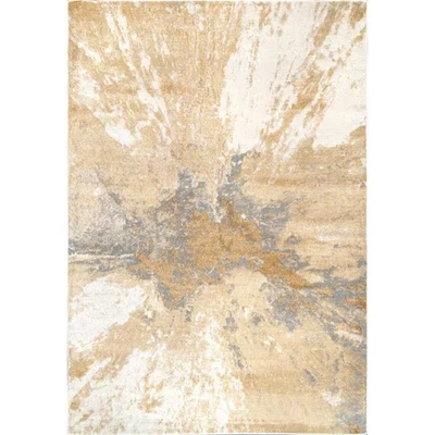 Contemporary Abstract Cyn Gold Doormat 2 Ft. X 3 Ft. Area Rug - Image 1 of 4