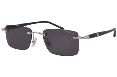 Mont Blanc MB0344S 001 Sunglasses Men's Gold/Black/Grey Rectangle Shape 54-mm - Image 1 of 4