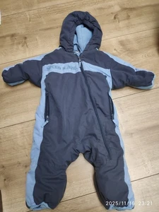 Baby Junge  Winteroverall Schneeanzug  74/80 Blau Grau - Bild 1 von 5