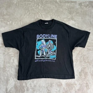 Vintage Bodyline California Shirt Mens One Size Black Made USA Graphic Gym 90s - Picture 1 of 12
