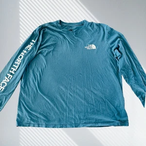 the north face men’s shirt long-sleeve xxl blue logo - Picture 1 of 9