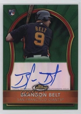2011 Topps Finest Green Refractor Rookie Auto /199 Brandon Belt #66 Auto RC - Image 1 of 2