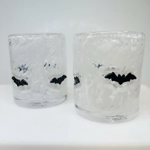 NEW Anthropologie Dupe HALLOWEEN BAT Icon Juice Glass Whiskey mystic SET OF 2 - Picture 1 of 4