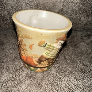 Yankee Candle Fall Votive Holder Scarecrow Pumpkins Field - Picture 1 of 5