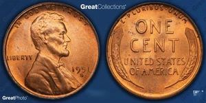 1951-S/S Lincoln Cent RPM-8 ANACS MS-64 RD - Picture 1 of 4