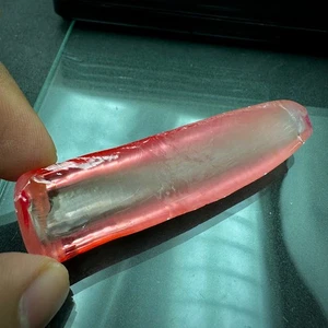 HUGE 31.33 GRAM SUNRISE ORANGE SAPPHIRE CORUNDUM ROUGH LAB CREATED HALF BOULE - Picture 1 of 8