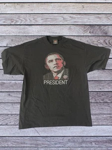 Barack Obama PRESIDENT Studded Political T-Shirt Size XL Black - Picture 1 of 7