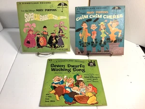 Lotto vinile 45 giri Disneyland Record (3). Mary Poppins Sette Nani Vintage - Foto 1 di 15
