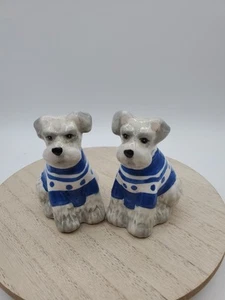 Shaker sale e pepe per cani Schnauzer grigio vintage in maglioni blu/bianco - Foto 1 di 12