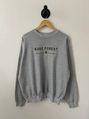 Sudadera De Colección Wake Forest Para Hombres XL Gris Años 90 Fútbol Universitario Demonio Diáconos Foto 1 de 4