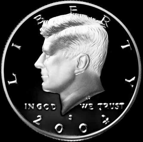 2004 S  Kennedy Mint Silver Proof Half Dollar from Original Silver Proof Set Cover
