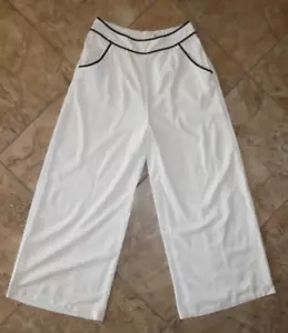 Sienna Sky weites Bein gefüttert weiß Pull-On Hose XL Schrittlänge 29" Leinen/Viskose Mischung - Bild 1 von 9