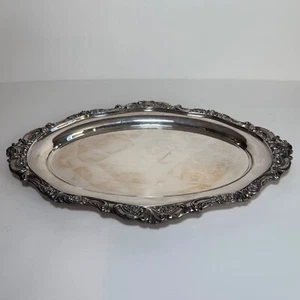 WALLACE PLATA - PATRÓN BARROCO BANDEJA PLATA SALSA PLACA BASE PESADA 14” X 9” - Imagen 1 de 17