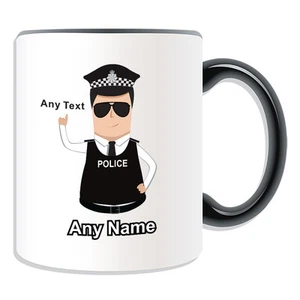 Personalisierte Geschenk dunkle Haare Polizisten Tasse Spardose Tasse PC SGT INSP CID DS Kappe - Bild 1 von 21