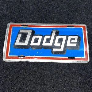 Vintage 1960s 1970s Dodge License Plate Rally MFG - RARE Blue Red Embossed - Picture 1 of 16