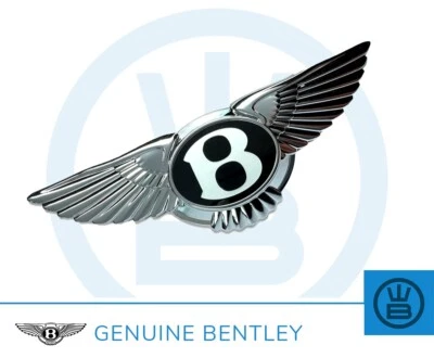 Insignia de maletero y capó BENTLEY para GT & BENTAYGA artículo genuino cinta 3M cromada - Imagen 1 de 4