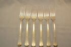 Lot Of Six 1924 Queen Bess I Silverplate Forks Tudor Plate Oneida Community