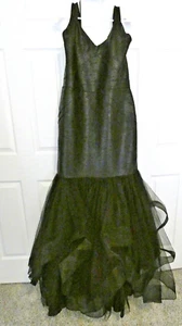 Nova Formal Gown Size 3X Black Long Mermaid Style Tulle Layers Evening Wear NWT - Picture 1 of 22