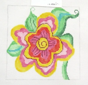 Jean Smith Sunny Charms Floral Flower Handpainted Needlepoint Canvas 55C - Picture 1 of 1