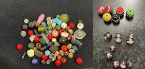 Vintage Handmade Glass Jewelry Beads | About (60) Loose | Random Sizes & Colors - Picture 1 of 18