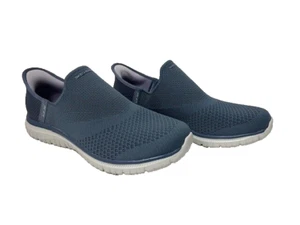 Skechers women "Slip Ins" blue gray slip-in shoes sneakers size 11 Wide fit - Picture 1 of 10