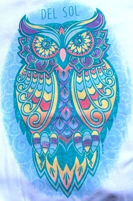 Camiseta blanca Owl Del Sol talla S M L XL 2XL color cambiante luz solar sol Foto 1 de 2