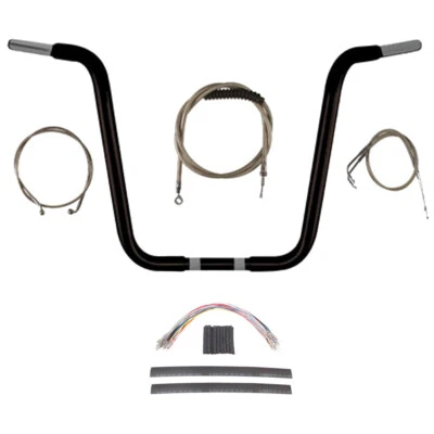 Harley-Davidson Dyna 1 1/4" Black Wild 1 WO509 16" Ape Hanger KIT 1990-1995 Foto 1 de 2