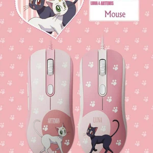 Anime Sailor Moon Luna Cat Wired Game Mouse DPI 2500 Cute 6 Buttons 1.8m Line - Picture 1 of 11