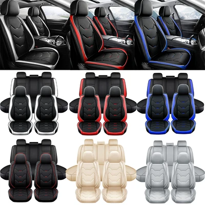 For JEEP Wrangler Car Seat Cover 5 Seat Full Set 3D PU Leather Cushion Protector Foto 1 de 4