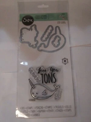 Sizzix Framelits Love You Tons Narwhal Jen 4 estampillas largas 4 troqueles 662681 Foto 1 de 2