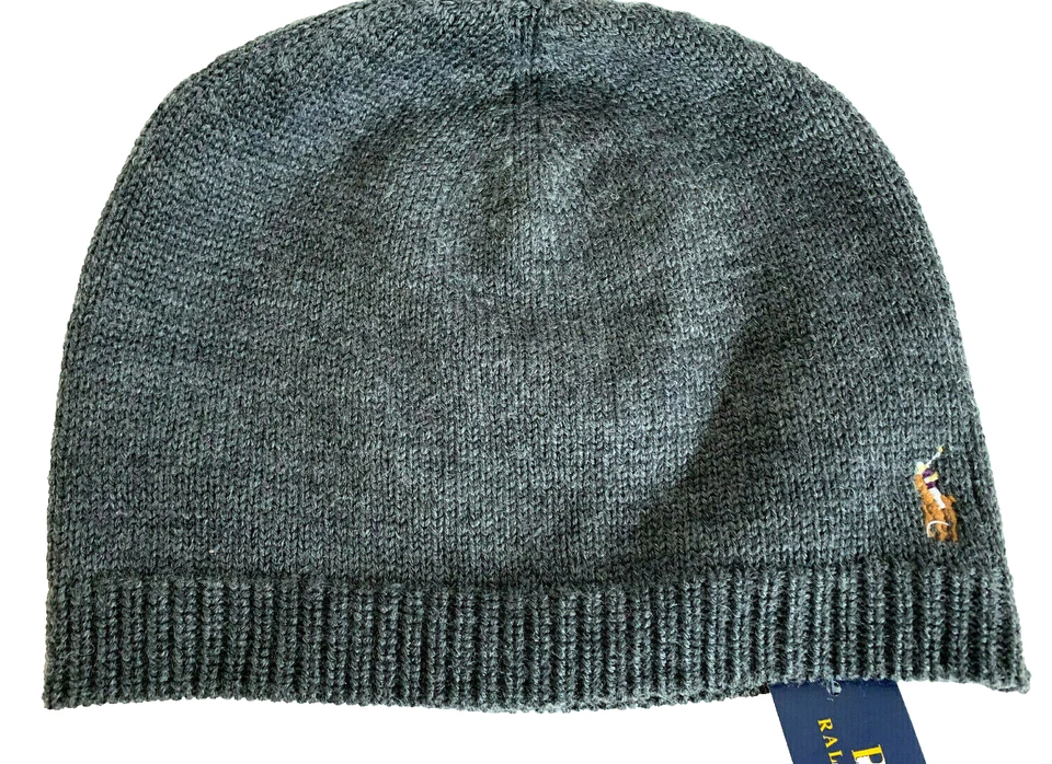 NEW POLO RALPH LAUREN Adult Merino Classic Pony Beanie Cap/Hat-Windsor Grey - Image 1 of 1
