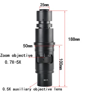 KOPPACE 13X-91X Industrial Microscope Lens 0.4X Eyepiece 0.7X-5X Zoom Objective  - Picture 1 of 5
