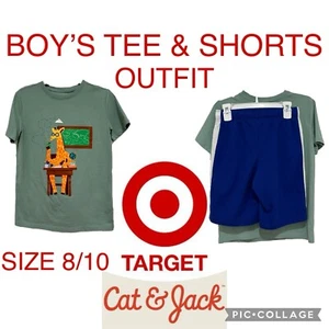 Boys Clothes Cat & Jack Outfit Short Sleeve Tee & Pull On Shorts Size M(8/10) - Picture 1 of 8